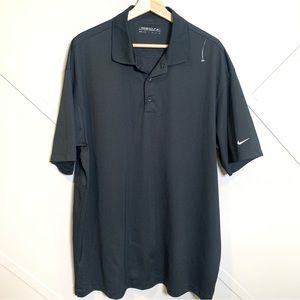 Nike Golf Mens Black Dri-Fit Polo Shirt Sleeve Shirt Size XXL